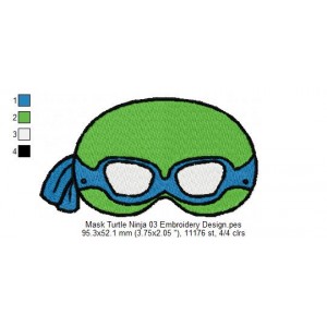Mask Turtle Ninja 03 Embroidery Design